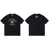 Top-tier! sanrio ou family summer bape seamless crewneck g pure cotton short-sleeve t-shirt for men