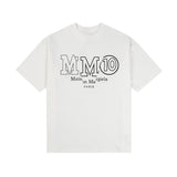 Large logo japanese stylelooseplus size double yarn pure cotton round neck short sleeves