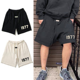 Hip-hop shorts american shorts high street trendy flocking retroloose sports casual sweatpants half length pants