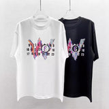 Maison margiela mm digital direct injection wprinting round neck pure cotton plus size loose short-sleeved t-shirt