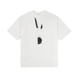 Ss abstract pattern round neck straight short-sleeved t-shirt