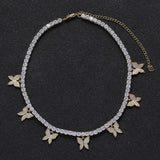 Zircon necklace small butterfly clavicle chain