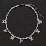 Zircon necklace small butterfly clavicle chain