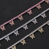 Zircon necklace small butterfly clavicle chain