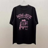 City manuscript series t-shirt - pink print short sleeve tee