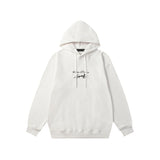 Buy letter embroidered couple's hooded casual sweatshirt