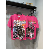 American asaali character print short sleeve t-shirt & trendy shorts set - summer collection