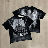 First row american trend high quality washed retro hot diamond casual short-sleeved t-shirt