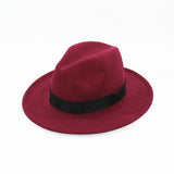 Walter White Hats Retro British Style Soft Felt Cap Party Gentleman Top Hat Big Flat Brim Woolen Warm Fedora Hat