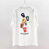 Real shot coffee mug print high-definition cotton short-sleeve t-shirt