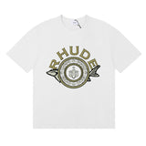 Rhude T Shirts Sturgeon Caviar Printed Cotton Short Sleeves Men and Women