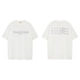 Maison margiela mm positive and negative digital letter printing pure cotton double yarn round neck short sleeve t-shirt