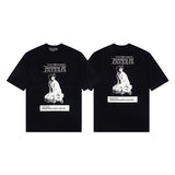 Mopey rich second generation xia loose version beautiful trendy quiet eyes printing round neck short sleeve t-shirt high street