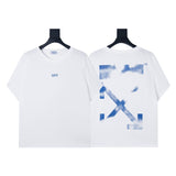 Summer off-white high quality pure cotton t-shirt printing short-sleeved t