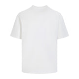 Letter embroidered double gauze cotton short sleeve tee