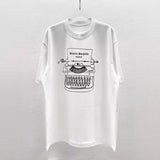 Retro typewriter digital direct printing craft round neck short sleeve t