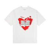 Pure cotton heart round neck short sleeve valentine's day limited tee