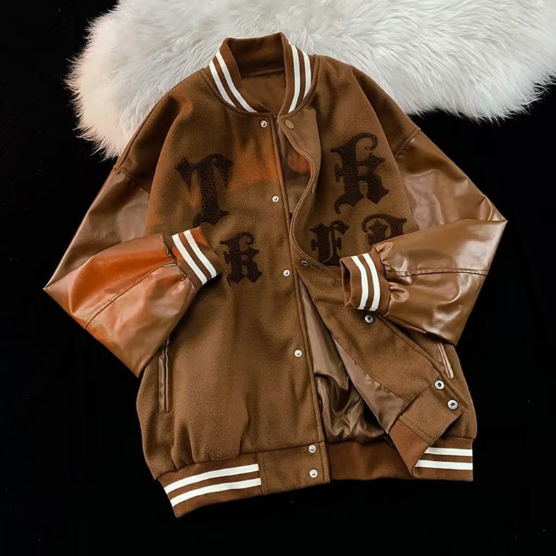 Unisex Baseball Jersey Vintage Baseball Jacket Spring and Autumn Loose Jacket