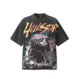 Cross-border wholesale basketball star series short-sleeved tee james star portrait heavy industry washed couple wide