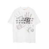 Maison margiela mm palm digital letter printingpure cotton short-sleeved t-shirt