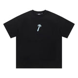 trap gradient letter tiger head short sleeve european and american high street trap star printing t-shirt loose s