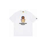 Top-tier! sanrio ou family summer bape seamless crewneck g pure cotton short-sleeve t-shirt for men