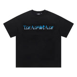 trap gradient letter tiger head short sleeve european and american high street trap star printing t-shirt loose s