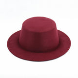 Walter White Hats Vintage British Flat Top Hat Couple Gentlemen's Hat Woolen Warm Hat
