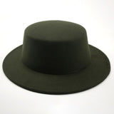 Walter White Hats Vintage British Flat Top Hat Couple Gentlemen's Hat Woolen Warm Hat