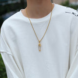Jewelry Rap Fashion Stainless Steel Gold Plated Creative Pendant Necklace Armament rapper