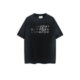 Distressed digital print cotton short-sleeve t-shirt