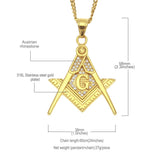 Jewelry Hip Hop Stainless Steel Masonic Pendant Necklace