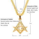 Jewelry Hip Hop Stainless Steel Masonic Pendant Necklace