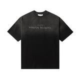 Real shot in stock washed distressed short-sleeved t-shirt pure cotton round neck loose tee