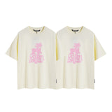 Summer trendy short-sleeve tee with back logo print - couple's fashion