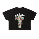 Wholesale billin hip-hop high street cartoon graphic dropped shoulder couple's short sleeve t-shirt