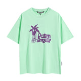 Summer trendy short-sleeve tee with back logo print - couple's fashion