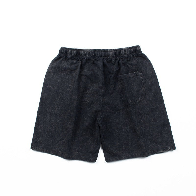 Hip-hop shorts american high street hell washed distressed retrocasualloose sports pants shorts half length pants pants