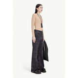 Men's flared denim jeans with water ripple texture