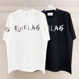 Summer high weight double yarn pure cotton short-sleeved t-shirt for men