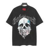 high version gods short sleeve heavy weight washed fog high street skull pure cottonprinting round