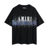 amri washed distressed tiger head number & letter logo short sleeve t-shirt