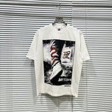 American asaali retro celebrity portrait print short sleeve men's 100% cotton t-shirt