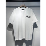[gram] am flow paint graffiti letter starry sky classic logo print short sleeve couple t-shirt
