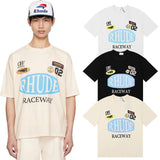 Rhude T Shirts Raceway Printing Cotton Casual Crew Neck Short Sleeve Men and Women
