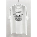 Retro typewriter digital direct printing craft round neck short sleeve t