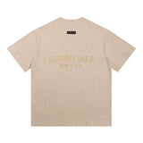 essential double line fog shorts icon laminated stereo letter round neck couple pullover