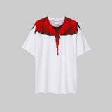 Correct version mb short-sleeved couple outfit colorful wings feather t-shirt marcelo european and american classic