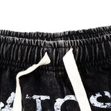 Hip-hop shorts american high street splash ink retroletter washed distressed half length pants shorts ins summer pants trendy