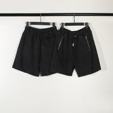 Hip-hop shorts rep washed distressed shorts trendyretro drawstring terry sports casual half length pants